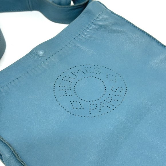HERMES Crude Cell Crossbody Bag with Logo and Perforated Design, Leather - Picture 6 of 10